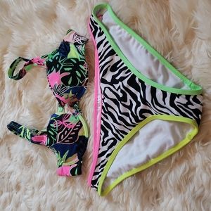 No Boundaries Tricot Multi High Leg Bottom and Swim Top